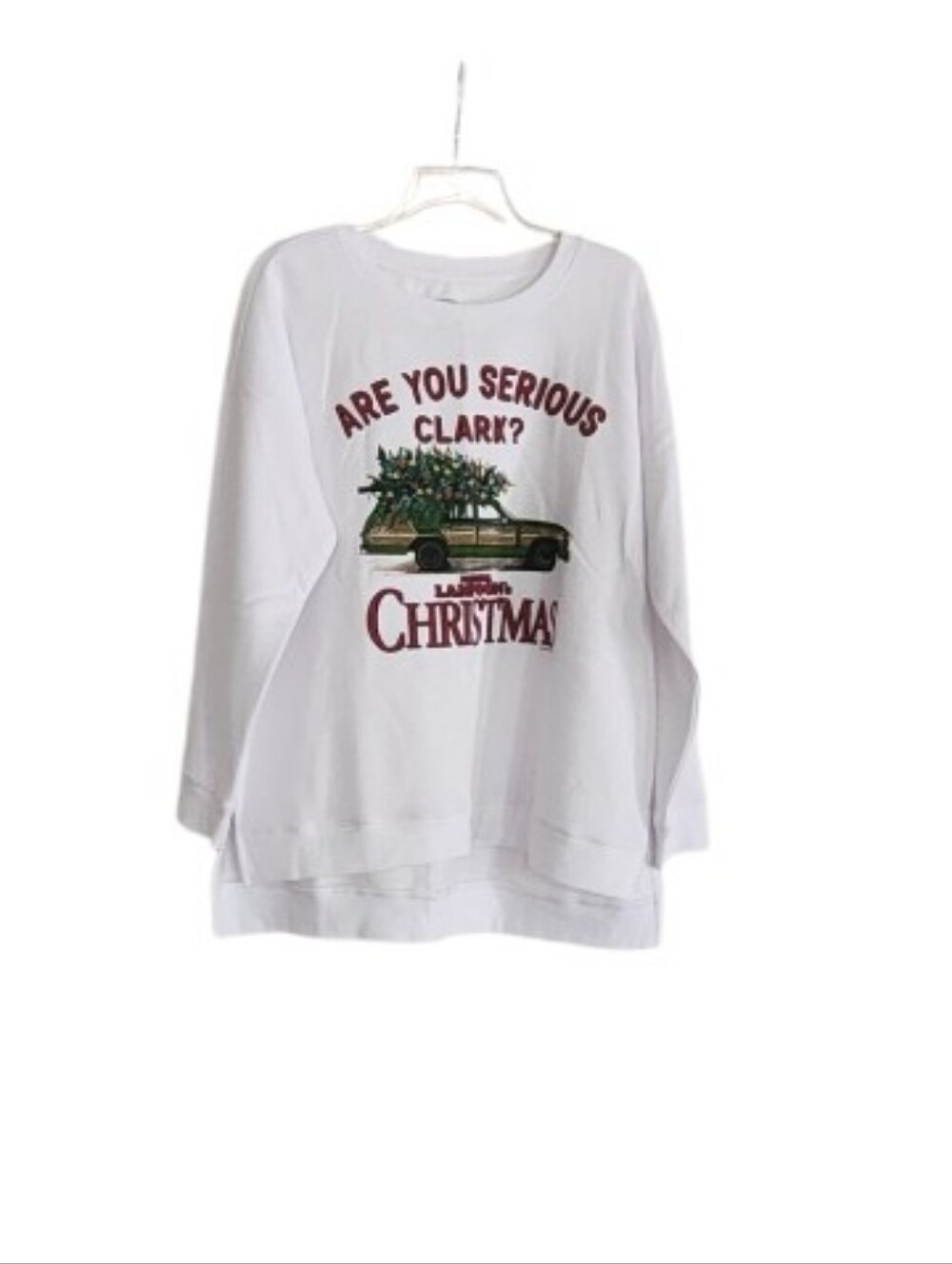White 'Are You Serious Clark?' Christmas Graphic Sweatshirt Sz 3x Nwt